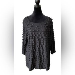 Ashley J: Black Ruffle Blouse